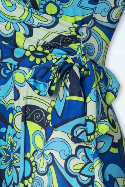 Layla Floral Swing Jurk In Turquoise