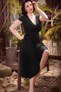 Layla Gekruiste Jurk In Zwart