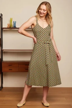 Lenny Indy Jurk In Delphinium Groen