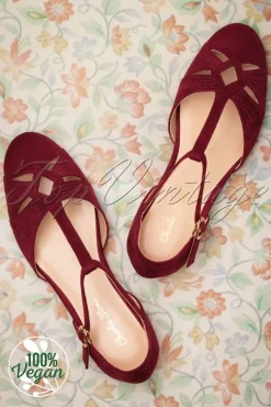 London T-Strap Flats In Wijnrood