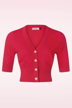 Love Heart Cardigan In Rood