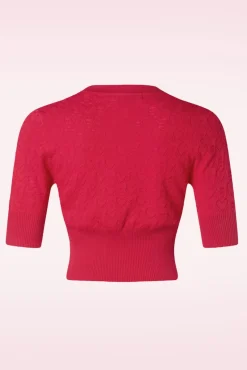 Love Heart Cardigan In Rood