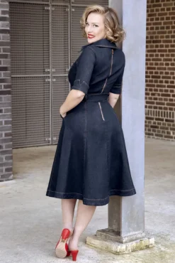 Lucielle Swing Jurk In Donkerdenim