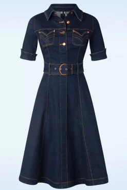 Lucielle Swing Jurk In Donkerdenim