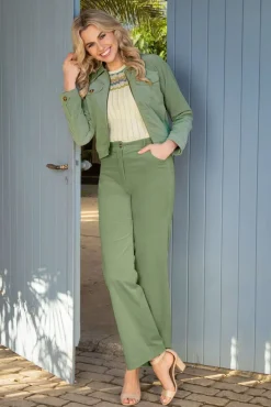 Marcie Babyrib Broek In Basilicumgroen