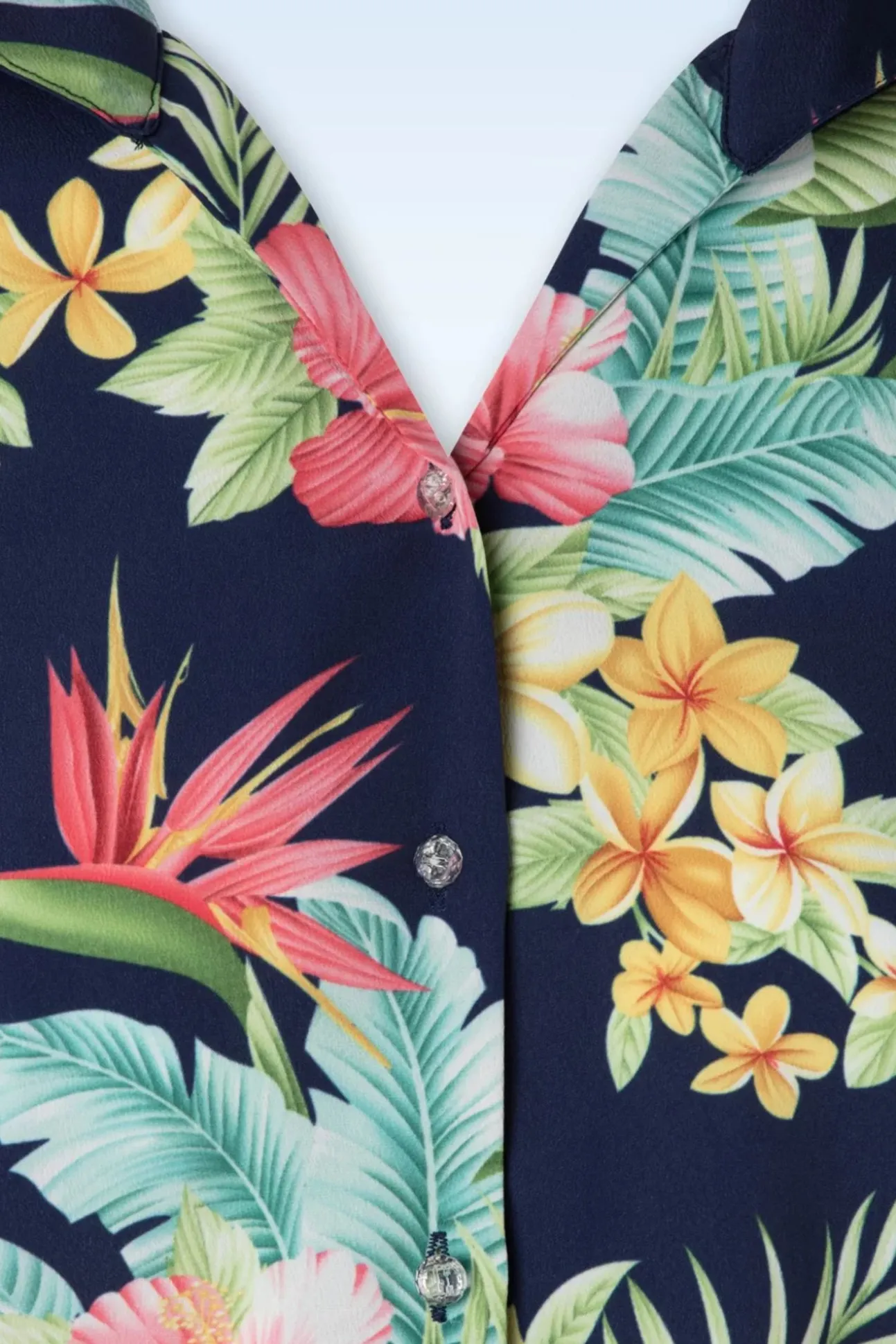 Maria Tuck In Or Tie Up Blouse In Honolulu Marineblauw