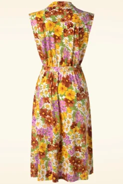 Marianne Marini Jurk In Tuscan Geel