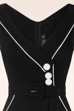 Marica Visgraat Swingjurk In Zwart