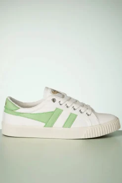 Mark Cox Tennis Sneakers In Gebroken Wit En Patina Groen