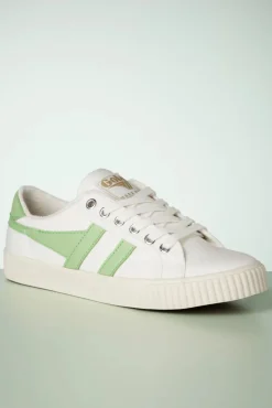 Mark Cox Tennis Sneakers In Gebroken Wit En Patina Groen