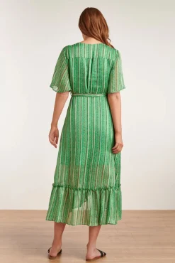 Meila Sparkling Maxi Jurk In Groen