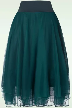 Mendy Mesh Gelaagde Rok In Petrol