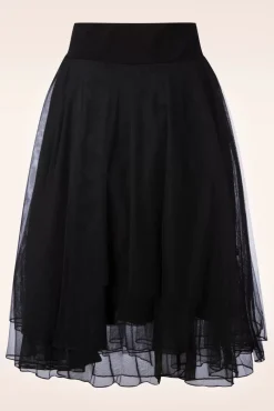 Mendy Mesh Gelaagde Rok In Zwart