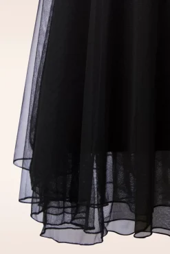 Mendy Mesh Gelaagde Rok In Zwart