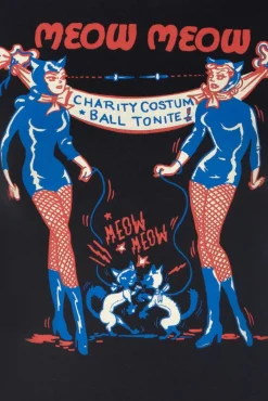 Meow Meow T-Shirt In Zwart