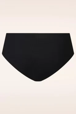Mid Waist Bikinibroekje In Black Rib