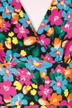 Miley Floral Swing Jurk In Multi