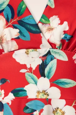 Miley Flower Swing Jurk In Felrood