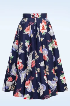Misa Swing Rok In Marineblauw