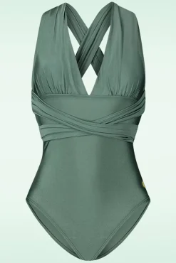 Multiway Badpak In Groene Glitter