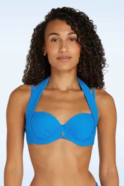 Multiway Bikinitop In Blue Snake