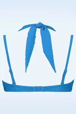 Multiway Bikinitop In Blue Snake