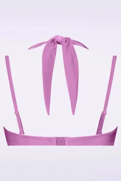 Multiway Bikinitop In Glanzend Lilapaars