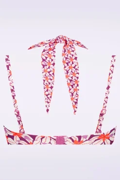 Multiway Summer Flowers Bikinitop In Paars