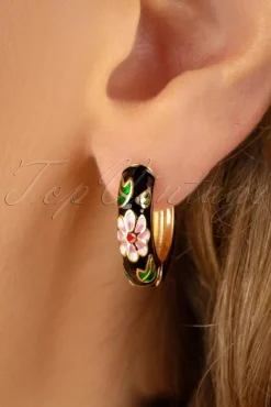 My Flower Oorbellen In Zwart