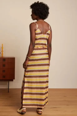 Nadya Maxi Jurk Carmine In Mock Oranje