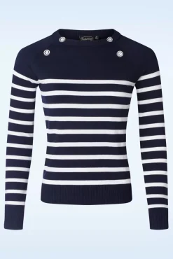 Nautical Stripe Sweater In Marineblauw