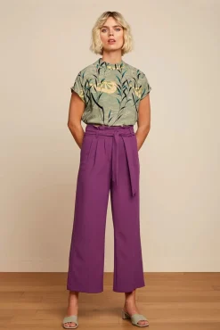 Neva Cropped Broek Timba In Caspia Paars