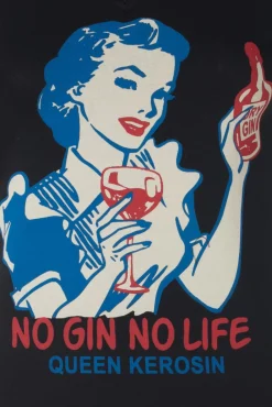 No Gin No Life T-Shirt In Zwart