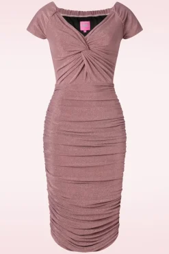 Norma Jeane Pencil Jurk In Roze Glitter