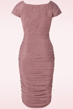 Norma Jeane Pencil Jurk In Roze Glitter