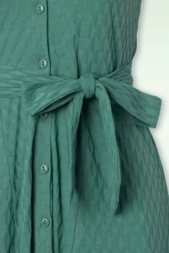 Nova Jurk Manelli Jacquard In Smoke Groen