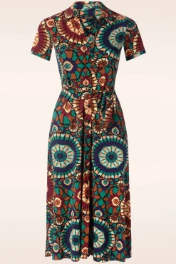 Olive Torini Midi Jurk In Avondblauw