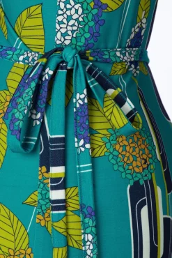 Pamela Wikkel Jurk In Oceaan Blauw