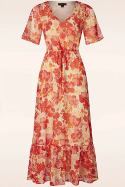 Patricia Floral Maxi Jurk In Oranje
