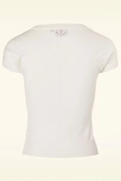 Patricia Pointelle-Top In Gebroken Wit