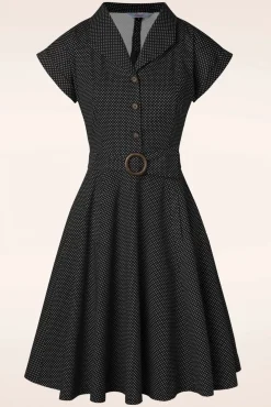 Polka Dot Dans Jurk In Zwart