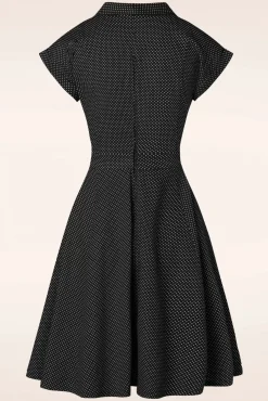 Polka Dot Dans Jurk In Zwart