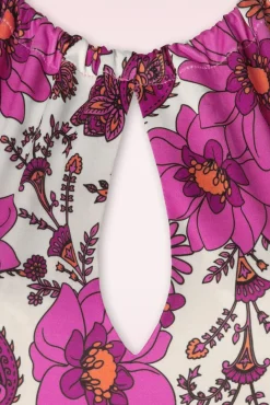 Polly Maxi Jurk In Wit En Roze