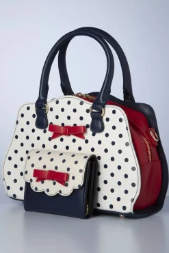 Poppy Polka Portemonnee In Navy En Wit