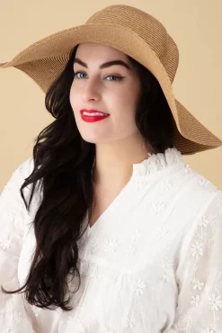 Porto Stro Floppy Hoed In Camel