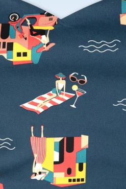 Portofino Living Pencil Jurk In Blauw