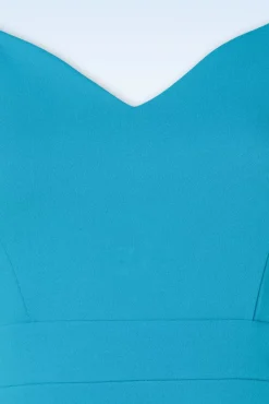 Rachel Pencil Jurk In Aqua Blauw