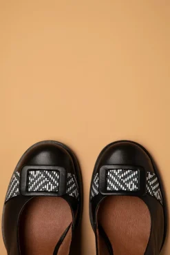 Rebeca Lederen Slingback Pumps In Zwart