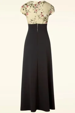 Rinda Floral Maxi Jurk In Zwart