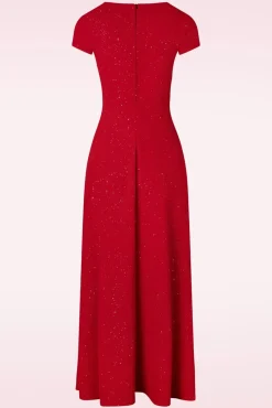Rinda Glitter Maxijurk In Rood